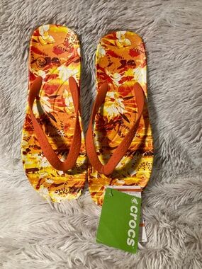 Mens Chawaii Tropical Crocs Flip Flops Size 12